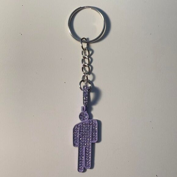 Billie Eilish Purple Blohsh Keychain - Picture 1 of 3